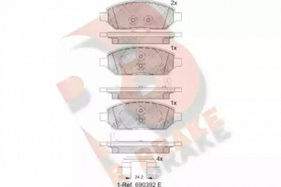 R BRAKE rb2264 -  Комплект тормозных колодок, дисковый тормоз